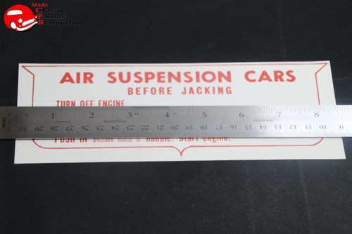 58 59 60 61 Oldsmobile Air Suspension Caution Decal