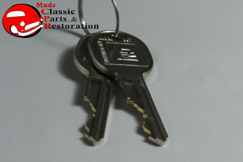 58-60 Fullsize Chevy Glove Box Trunk Lock Cylinder Kit Later Round Head Keys New