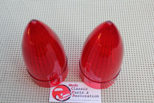 59 Cadillac Custom Harley Hot Rat Rod Frenching Taillamp Light Bullet Lenses Red