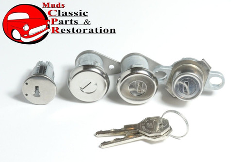 59-60 Cadillac Ignition Door Trunk Locks Octagon Original Gm Logo Keys