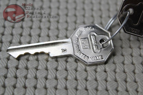 59-65 Cadillac Ignition Door Lock Cylinder Set Oem Keys Short Cylinder Flat Pawl