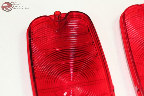 60-66 Chevy Gmc Pickup Truck Fleetside Tail Lamp Light Lenses Bowtie Logo New Pr