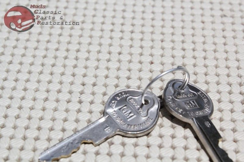 60-68 Impala Lock Gm Trunk Lock Cylinder Key Set Original Oem Gm Pear Head Keys
