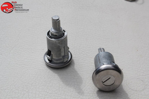 1958 Chevy Ignition, Door & Trunk Lock Cylinder Set – Short Cyl, OEM Octagon Head Keys, Stainless Face