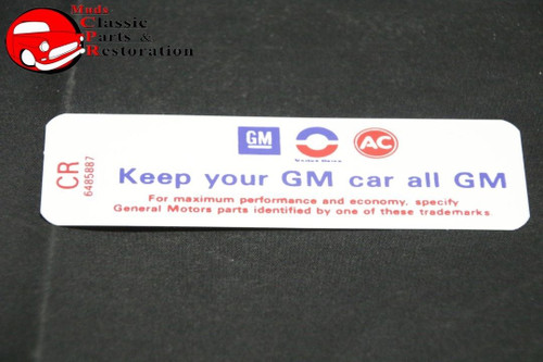 62-65 Gmc/Chevy Truck Valve Cover Decal