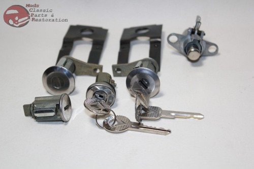 64-65 Mustang Ford Lock Kit Ignition Door Trunk Glovebox Lock Cylinders Keys New