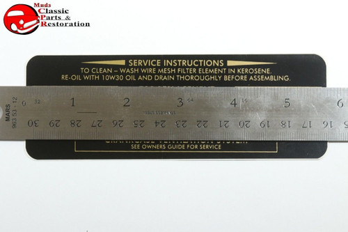 64 Pontiac Air Cleaner Service Instructions Decal A109C