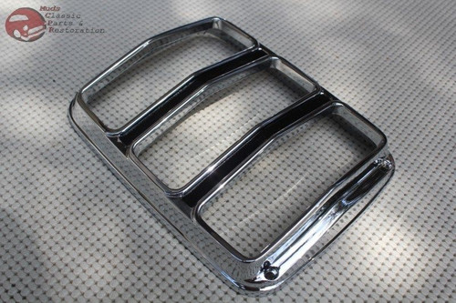 64-66 Ford Mustang Taillamp Tail Light Lens Bezel Rim Trim Chrome Black Paint