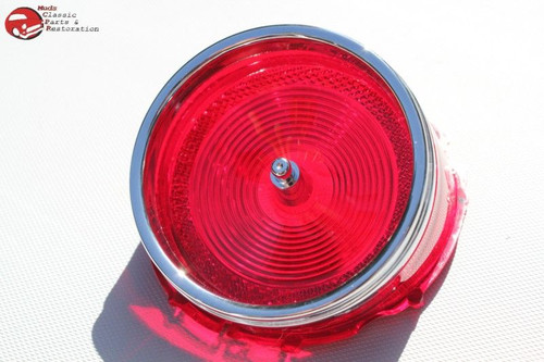 65 Chevy Impala Tail Lamp Light Lens Chrome Trim Ring Center Tip Pair New