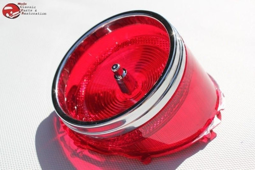 65 Chevy Impala Complete Tail Lamp Light Lens Chrome Trim Ring Center Tip New