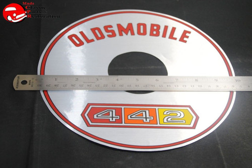65 Oldsmobile 442 Air Cleaner Decal 11" Silver