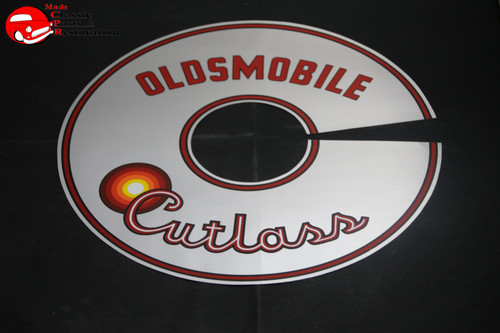 65-66 Oldsmobile Cutlass Air Cleaner Filter Lid Cover Decal Graphick 11" Silver