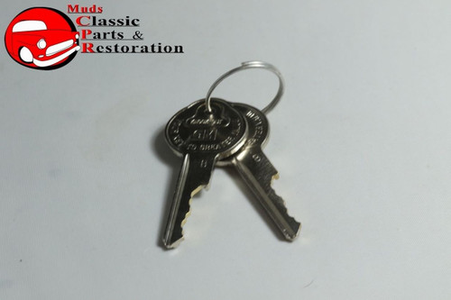 65-66 Fullsize Chevy Glove Box Trunk Lock Cylinder Kit Oem Original Pear Keys