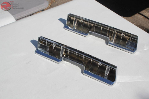 65-67 Chevy Impala Cutlass Chrome Arm Rest Pad Bases Pair Right Left Hand New