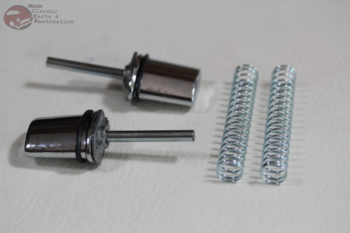 65-68 Chevy Impala Outer Exterior Chrome Push Button Door Handles Pair Set New