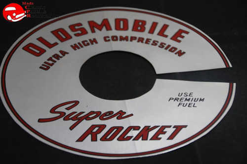 65-67 Oldsmobile Super Rocket Ultra High Compression Air Cleaner Decal 7" Silver