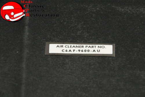 66 Mustang Air Cleaner Instructions Decal Air Cleaner Part No. C6Af-9600-Au