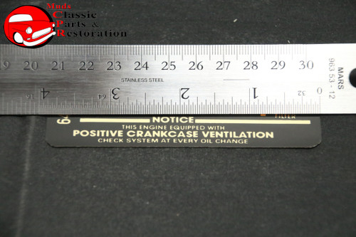 67 Camaro 396/325 Air Cleaner Service Instructions Decal Gm # 6421213