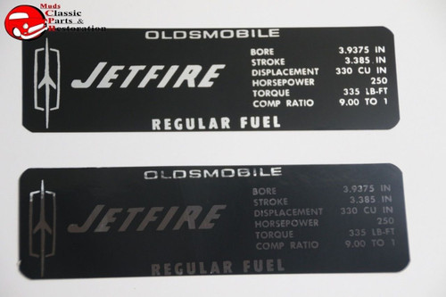 67 Oldsmobile Jetfire 330 250 Horsepower Valve Cover Decals Pair
