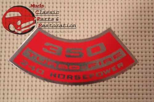 67-69 Camaro Nova Chevelle 350 240 Hp Air Cleaner Decal