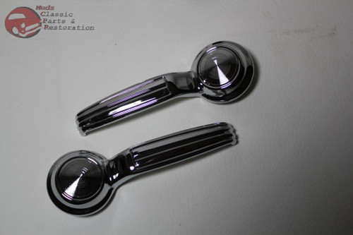 67-72 Chevy Gmc Truck Door Handle Manual Roll Up Black Knob Window Crank Set