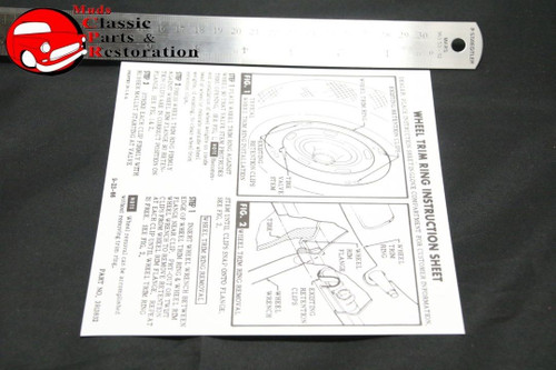 67-74 Camaro Nova Rally Wheel Instruction Card