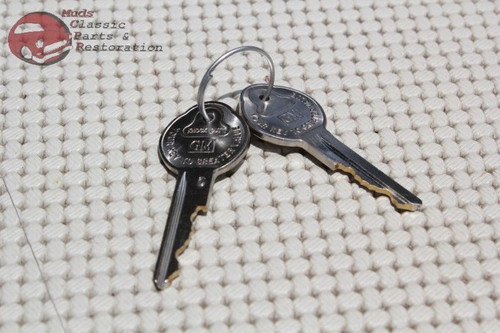 68 Chevelle Nova Trunk Rear Deck Lid Lock Cylnder Key Set Kit Oem Pear Head Keys