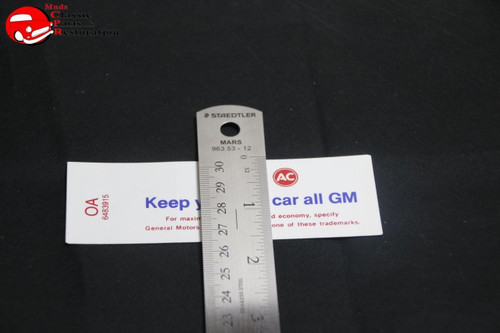 68 Oldsmobile 350/400-2V Keep Your Gm All Gm Air Cleaner Decal