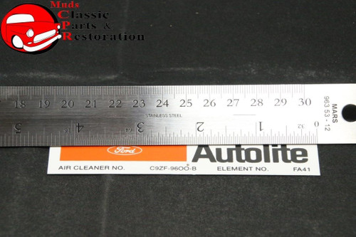 68 Shelby Gt500 Kr 69 70 Gt500 Autolite Air Cleaner Service Instructions Decal