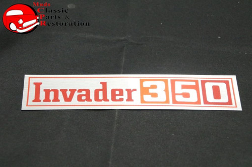 68-71 Chevy Gmc Pickup Truck Invader 350 Red Silver Valve Cover Decal Gm 680949