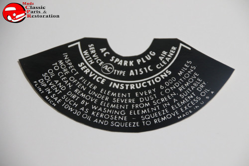 68-71 Oldsmobile Air Cleaner Service Instructions Decal