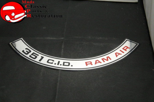 69 70 Shelby Gt350 351 Cid Ram Air Air Cleaner Decal Shelby Part # S9Ms-9C611-B