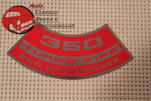 69 Chevy Camaro 2-Barrel Carb 350 255 Hp Air Cleaner Decal