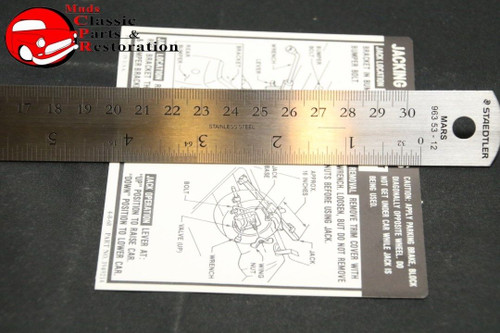 69 Impala Hardtop & Sedan Jack Instructions Decal Gm#3949214