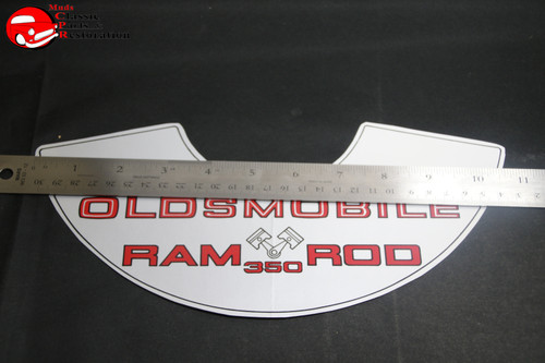 69 Oldsmobile Hurst Ram Rod 350 Air Cleaner Decal 11"X5"