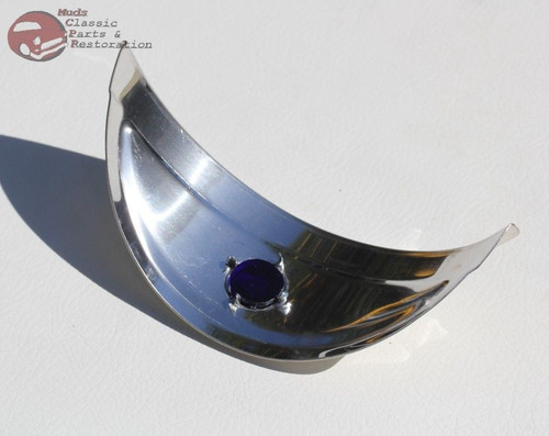7" Stainless Headlight Blue Dot Headlight Visor Bulb Trim Cover Chopper Bobber