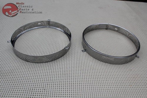 7" Headlight Headlamp Bulb Retaining Retainer Trim Ring Set Gm Chevy Oldsmobile