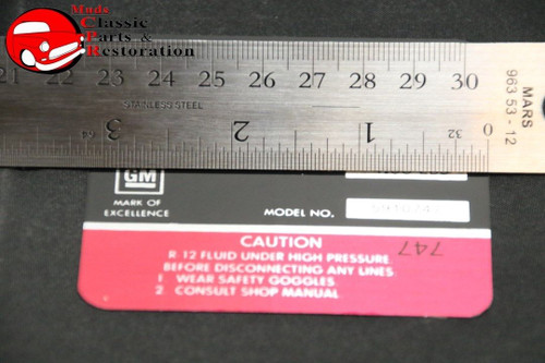 70 Camaro, Nova, Gm/Chvy Trk Frigidaire Ac Compressor Decal (Red) Model #5910747