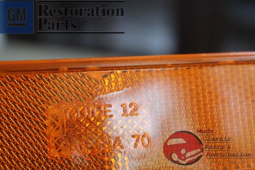 70-73 Camaro Side Marker Lamp Light Lens Kit Correct Sae Guide Markings Set Of 4