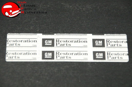 73 Camaro 350Ci / 4Bbl Carb Emissions Decal Code Wj