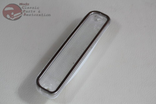 73-80 Chevy Gmc Truck Clear Front Side Marker Lamp Light Lens Stainless Trim