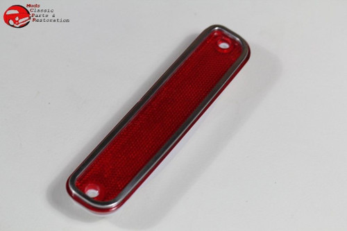 73-80 Chevy Gmc Truck Red Front Side Marker Lamp Light Lens Set Stainless Trim