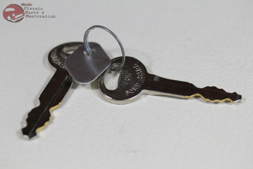 74-93 Mustang Ford Trunk Lock Cylinder Keys Black Cap New