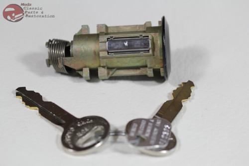 74-93 Mustang Ford Trunk Lock Cylinder Keys Black Cap New