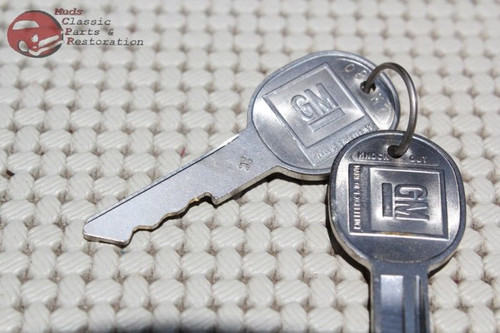 78-81 Chevy Camaro Trunk Lock Cylinder Key Set Kit Round Oval Head Keys