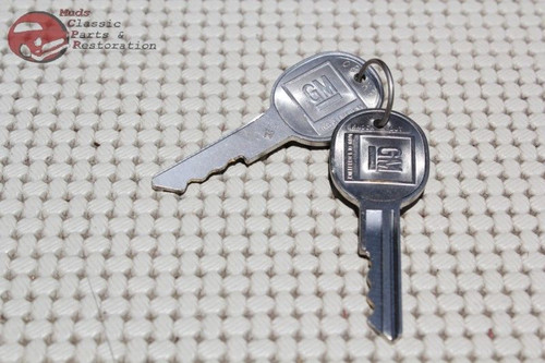 78-81 Chevy Camaro Trunk Lock Cylinder Key Set Kit Round Oval Head Keys