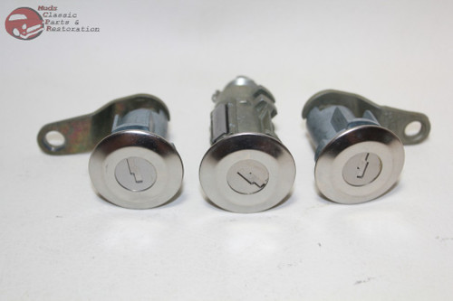 79-93 Mustang Ford Door Trunk Lock Cylinders Keys New
