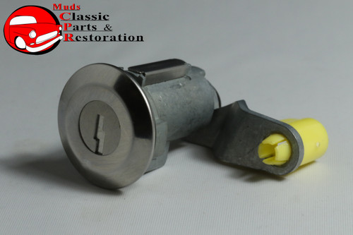 81-93 Mustang Ford Door Lock Cylinder Key Set Chrome Cap Bent Pawl New