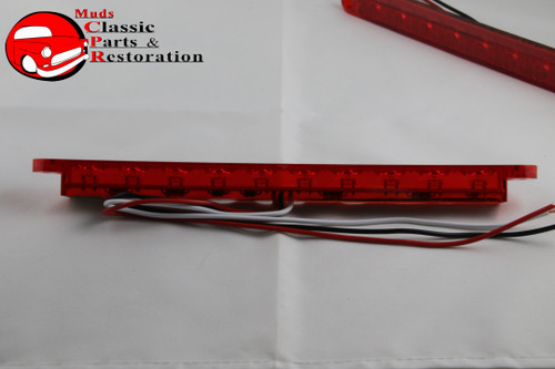 9" Red Led Red Lens Stop Turn Tail Light Lamp Bars Custom Truck Hot Rat Rod Pr