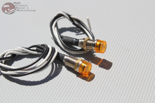 Amber Dash Led Indicator Lights Hot Rat Rod Custom Car Truck Boat Instrument New